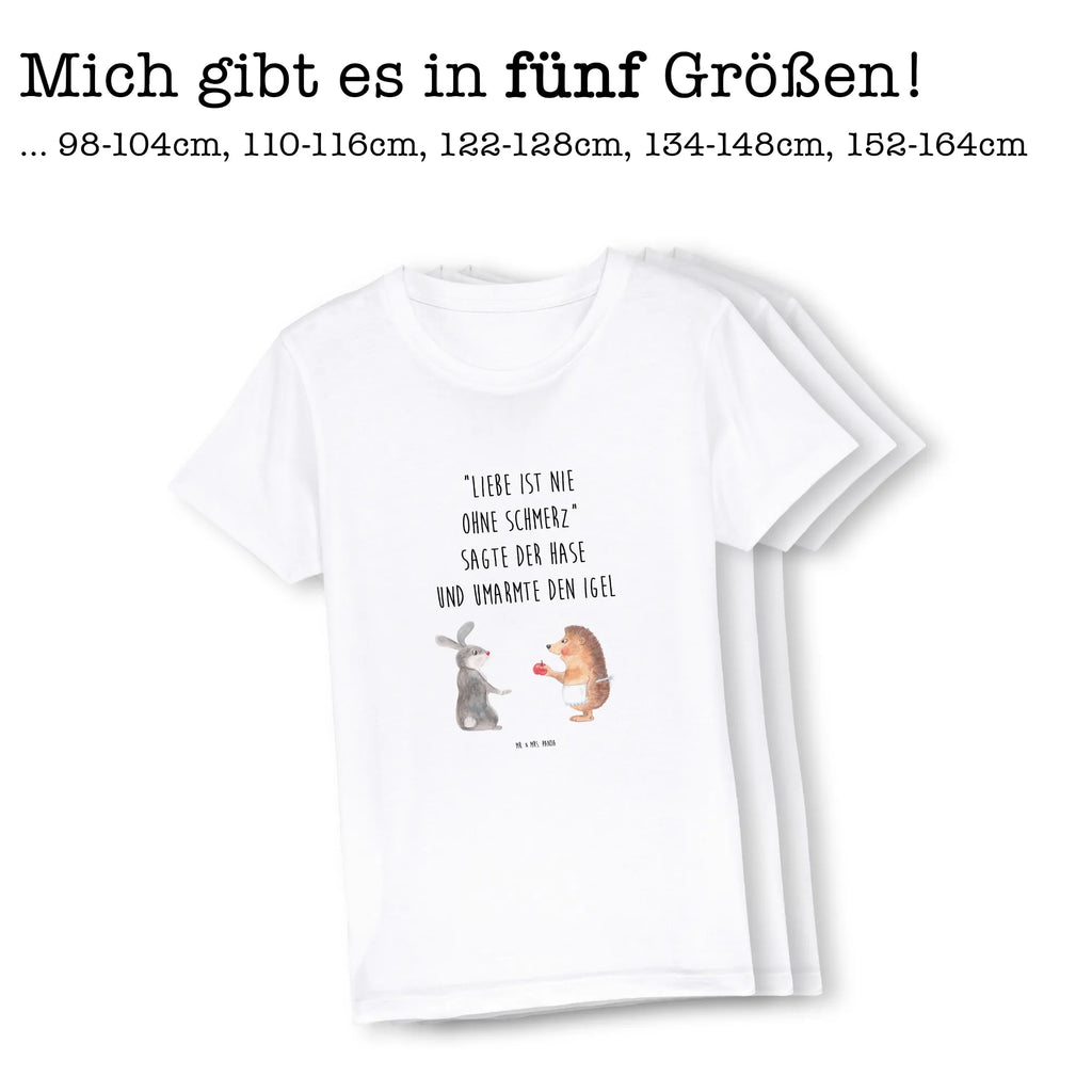 Organiczna koszulka dziecięca królik jeż Kinder T-Shirt Mädchen, Kinder T-Shirt, Kinder T-Shirt Jungen, Gute Laune, Tiere, Tiermotive, lustige Sprüche, Liebeskummer Geschenk, Liebe Spruch, Trösten, Trennungsschmerz, Herzschmerz, Igel, Hase, Spruch romantisch, Igel und Hase