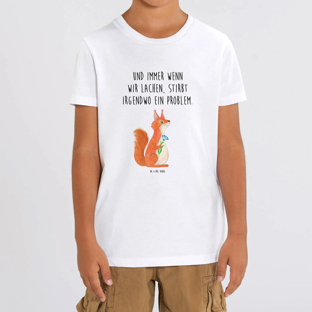 Organiczna koszulka dziecięca wiewiórka kwiat Kinder T-Shirt Jungen, Kinder T-Shirt Mädchen, Kinder T-Shirt, Tiermotive, Gute Laune, lustige Sprüche, Tiere, Motivation Sprüche, Spruch positiv, Lachen, Spaß, Spruch Deko, glücklich Spruch, Eichhörnchen, Motivation Bilder, Eichhorn