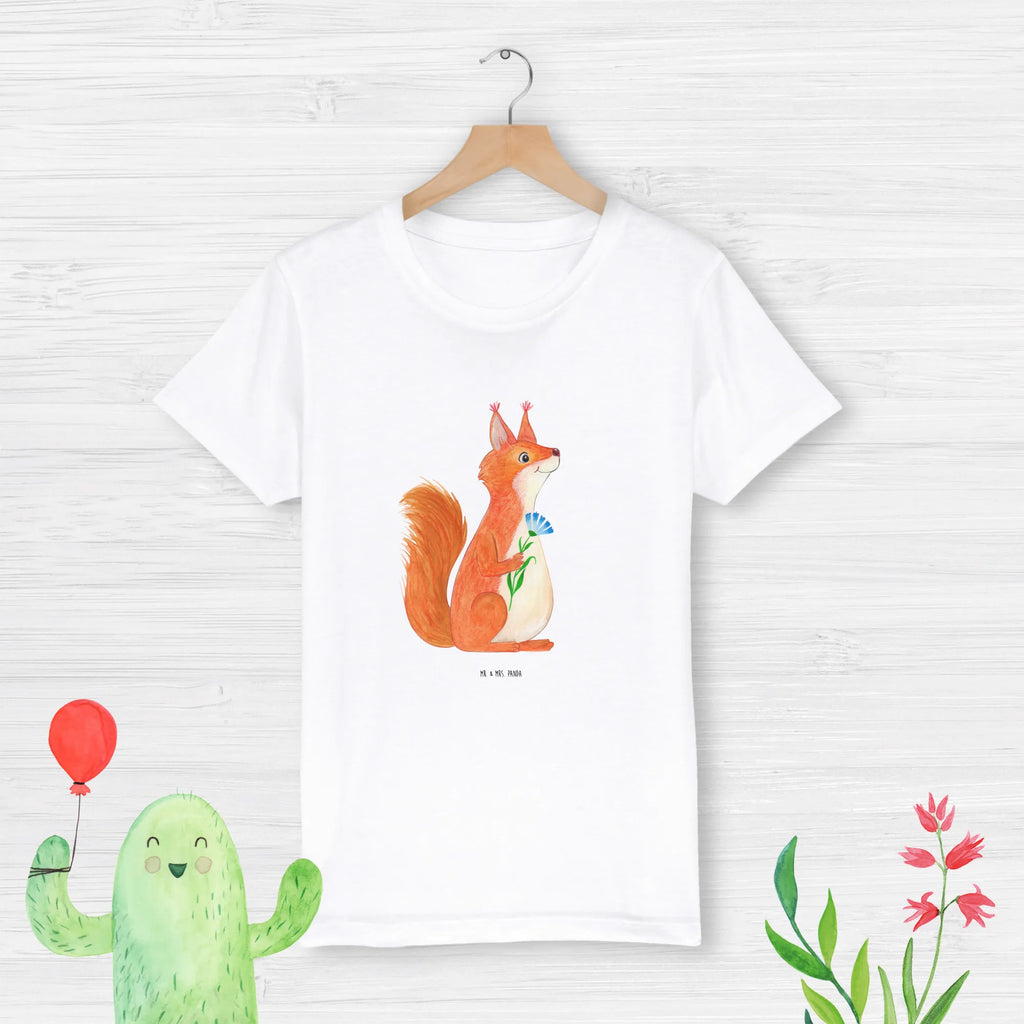 Organiczna koszulka dziecięca wiewiórka kwiat Kinder T-Shirt Jungen, Kinder T-Shirt Mädchen, Kinder T-Shirt, Tiermotive, Gute Laune, lustige Sprüche, Tiere, Motivation Sprüche, Spruch positiv, Lachen, Spaß, Spruch Deko, glücklich Spruch, Eichhörnchen, Motivation Bilder, Eichhorn