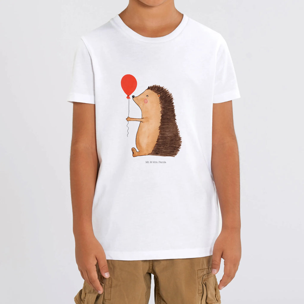 Organiczna koszulka dziecięca jeż balon Kinder T-Shirt Mädchen, Kinder T-Shirt Jungen, Kinder T-Shirt, Gute Laune, Tiere, Tiermotive, Lustige Sprüche, Glückwunsch, Geburtstagskind, Happy Birthday, Herzlichen Glückwunsch, Igel, Ballon, Geburtstag