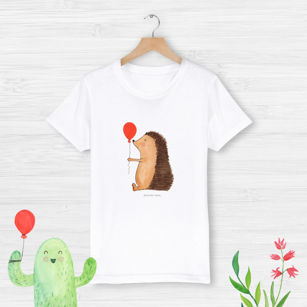 Organiczna koszulka dziecięca jeż balon Kinder T-Shirt Mädchen, Kinder T-Shirt Jungen, Kinder T-Shirt, Gute Laune, Tiere, Tiermotive, Lustige Sprüche, Glückwunsch, Geburtstagskind, Happy Birthday, Herzlichen Glückwunsch, Igel, Ballon, Geburtstag