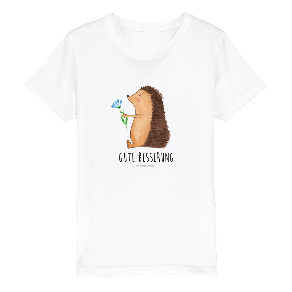 Organiczna koszulka dziecięca jeż Kwiaty Kinder T-Shirt Jungen, Kinder T-Shirt Mädchen, Kinder T-Shirt, Gute Laune, Tiere, Tiermotive, Lustige Sprüche, Gute Besserung, krank, Krankheit, Krankenhaus, Genesungswünsche, Besuch, Igel