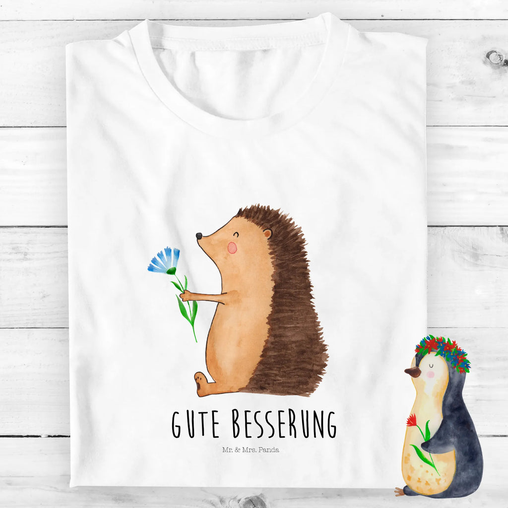 Organiczna koszulka dziecięca jeż Kwiaty Kinder T-Shirt Jungen, Kinder T-Shirt Mädchen, Kinder T-Shirt, Gute Laune, Tiere, Tiermotive, Lustige Sprüche, Gute Besserung, krank, Krankheit, Krankenhaus, Genesungswünsche, Besuch, Igel