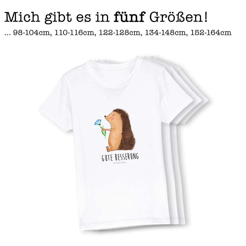 Organiczna koszulka dziecięca jeż Kwiaty Kinder T-Shirt Jungen, Kinder T-Shirt Mädchen, Kinder T-Shirt, Gute Laune, Tiere, Tiermotive, Lustige Sprüche, Gute Besserung, krank, Krankheit, Krankenhaus, Genesungswünsche, Besuch, Igel