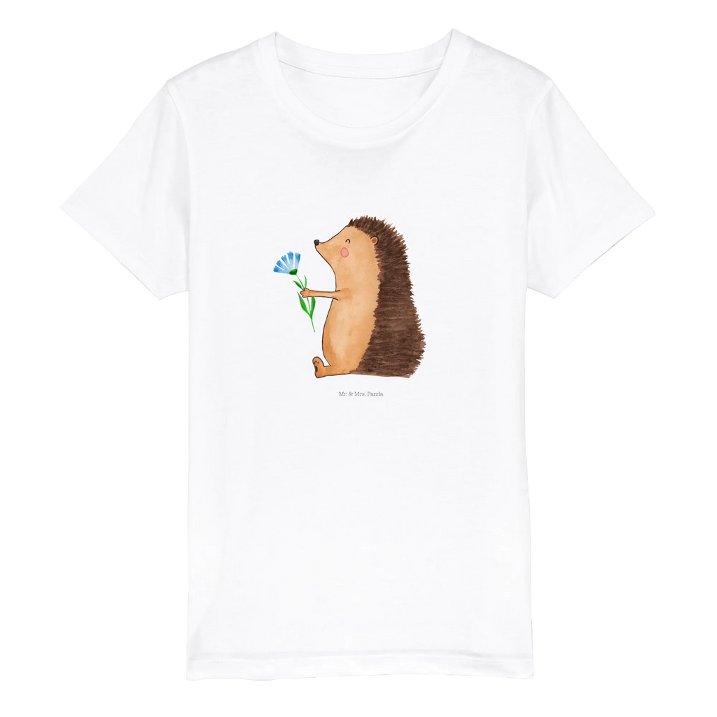 Organiczna koszulka dziecięca jeż Kwiaty Kinder T-Shirt Jungen, Kinder T-Shirt Mädchen, Kinder T-Shirt, Gute Laune, Tiere, Tiermotive, Lustige Sprüche, Gute Besserung, krank, Krankheit, Krankenhaus, Genesungswünsche, Besuch, Igel