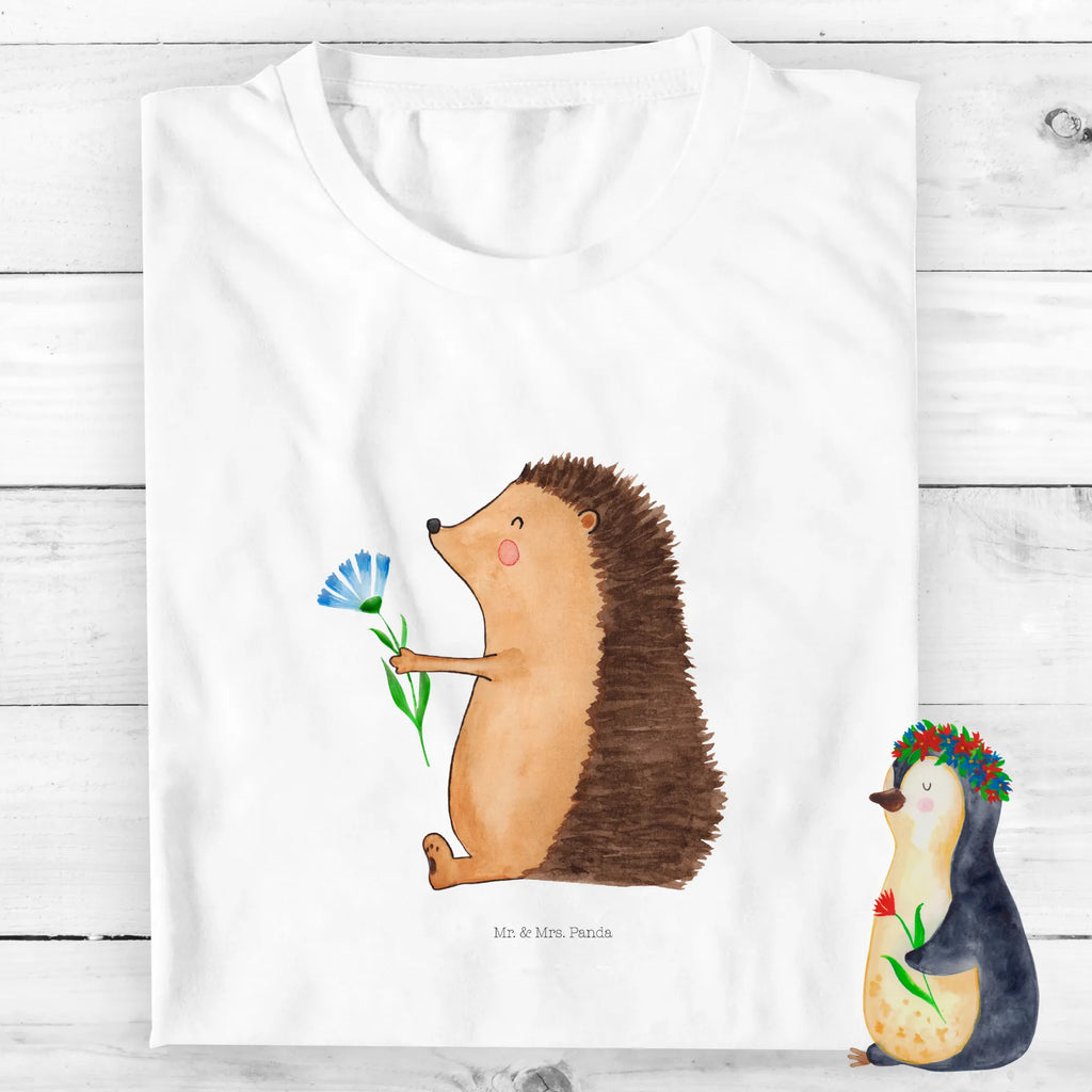 Organiczna koszulka dziecięca jeż Kwiaty Kinder T-Shirt Jungen, Kinder T-Shirt Mädchen, Kinder T-Shirt, Gute Laune, Tiere, Tiermotive, Lustige Sprüche, Gute Besserung, krank, Krankheit, Krankenhaus, Genesungswünsche, Besuch, Igel