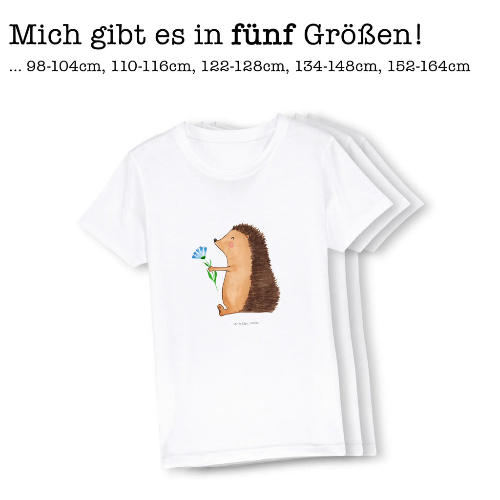 Organiczna koszulka dziecięca jeż Kwiaty Kinder T-Shirt Jungen, Kinder T-Shirt Mädchen, Kinder T-Shirt, Gute Laune, Tiere, Tiermotive, Lustige Sprüche, Gute Besserung, krank, Krankheit, Krankenhaus, Genesungswünsche, Besuch, Igel