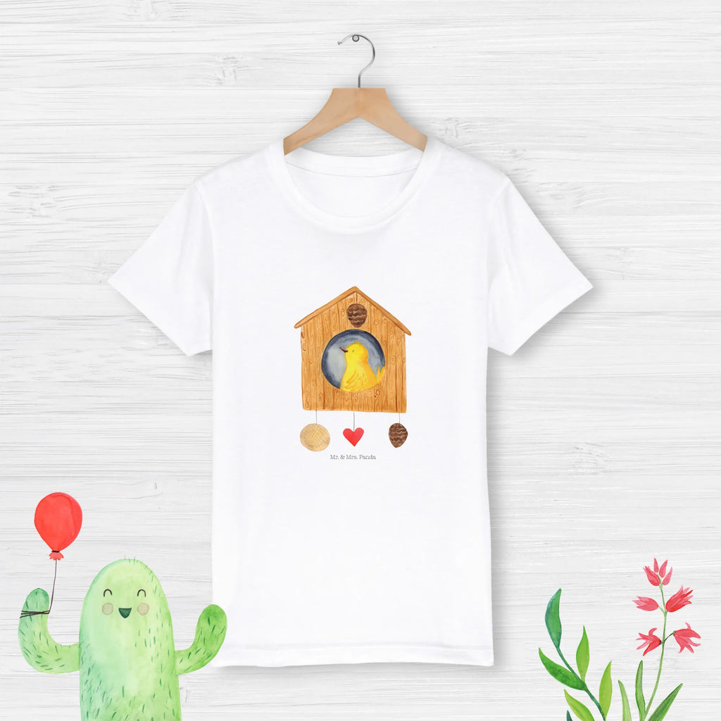 Organiczna koszulka dziecięca ptasi domek Strona główna Kinder T-Shirt Mädchen, Kinder T-Shirt Jungen, Kinder T-Shirt, Gute Laune, Tiere, Tiermotive, Lustige Sprüche, Haus, Einzug, Home Sweet Home, Vogel, Einzugsgeschenk, Umzug, Hausbau, Vogelhaus, Geschenk
