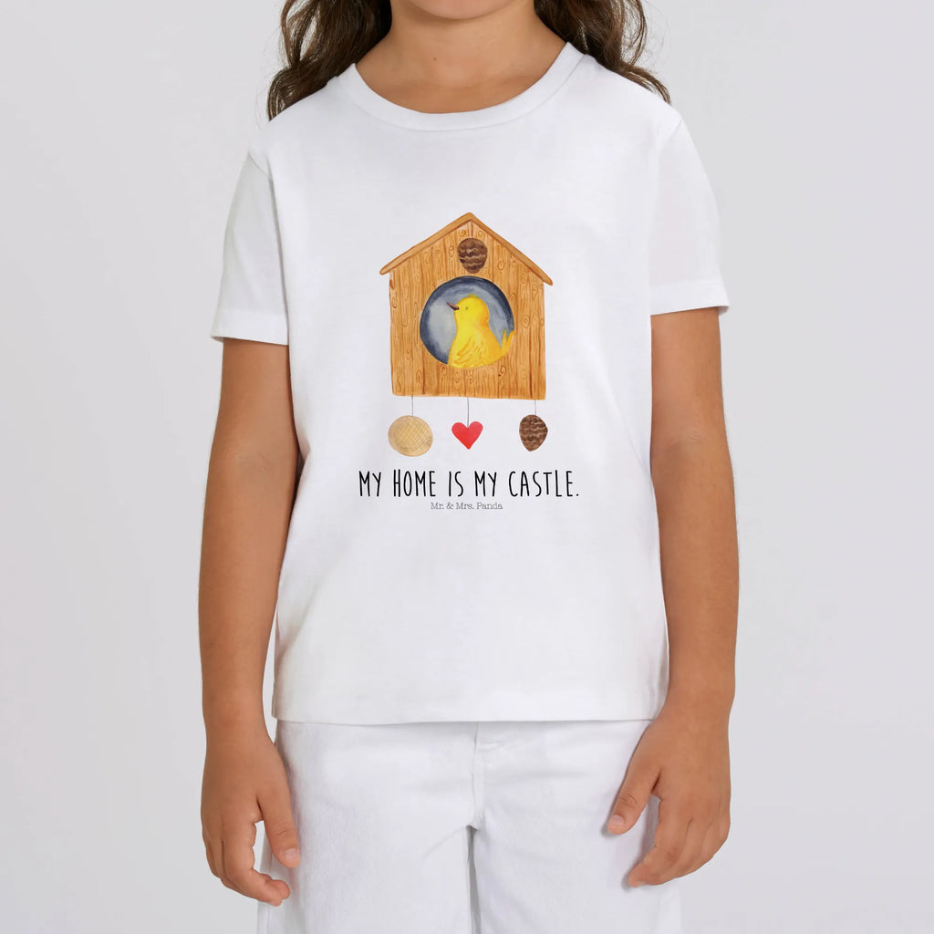 Organiczna koszulka dziecięca ptak Dom Kinder T-Shirt, Kinder T-Shirt Jungen, Kinder T-Shirt Mädchen, Gute Laune, Tiere, Tiermotive, Lustige Sprüche, Vogelhaus, Familie, Eigenheim, Unser Haus, Nest, Vogel, Lieblingsort, Castle, Vogelhäuschen, Vögel, Wohnung, Haus, Home Sweet Home, Zuhause
