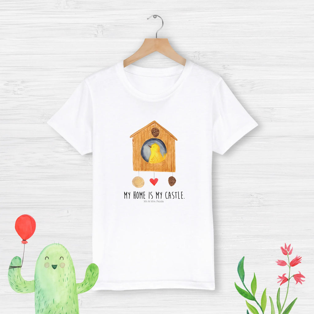 Organiczna koszulka dziecięca ptak Dom Kinder T-Shirt, Kinder T-Shirt Jungen, Kinder T-Shirt Mädchen, Gute Laune, Tiere, Tiermotive, Lustige Sprüche, Vogelhaus, Familie, Eigenheim, Unser Haus, Nest, Vogel, Lieblingsort, Castle, Vogelhäuschen, Vögel, Wohnung, Haus, Home Sweet Home, Zuhause