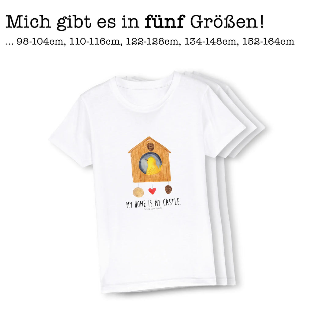 Organiczna koszulka dziecięca ptak Dom Kinder T-Shirt, Kinder T-Shirt Jungen, Kinder T-Shirt Mädchen, Gute Laune, Tiere, Tiermotive, Lustige Sprüche, Vogelhaus, Familie, Eigenheim, Unser Haus, Nest, Vogel, Lieblingsort, Castle, Vogelhäuschen, Vögel, Wohnung, Haus, Home Sweet Home, Zuhause