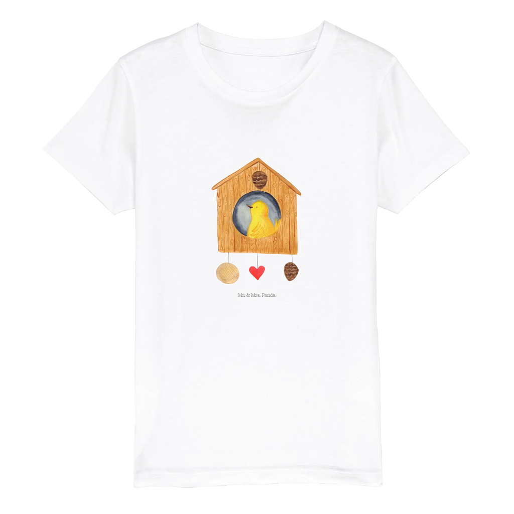 Organiczna koszulka dziecięca ptak Dom Kinder T-Shirt, Kinder T-Shirt Jungen, Kinder T-Shirt Mädchen, Gute Laune, Tiere, Tiermotive, Lustige Sprüche, Vogelhaus, Familie, Eigenheim, Unser Haus, Nest, Vogel, Lieblingsort, Castle, Vogelhäuschen, Vögel, Wohnung, Haus, Home Sweet Home, Zuhause