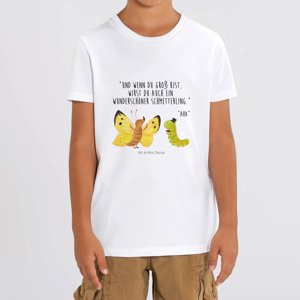 Organiczna koszulka dziecięca gąsienica motyl Kinder T-Shirt Jungen, Kinder T-Shirt, Kinder T-Shirt Mädchen, Gute Laune, Tiere, Tiermotive, lustige Sprüche, Raupe, Schmetterling, Aufwachsen, Kokon, Zitronenfalter, Erwachsen werden, Hütchen, Entwicklung, Hut, Schönheit