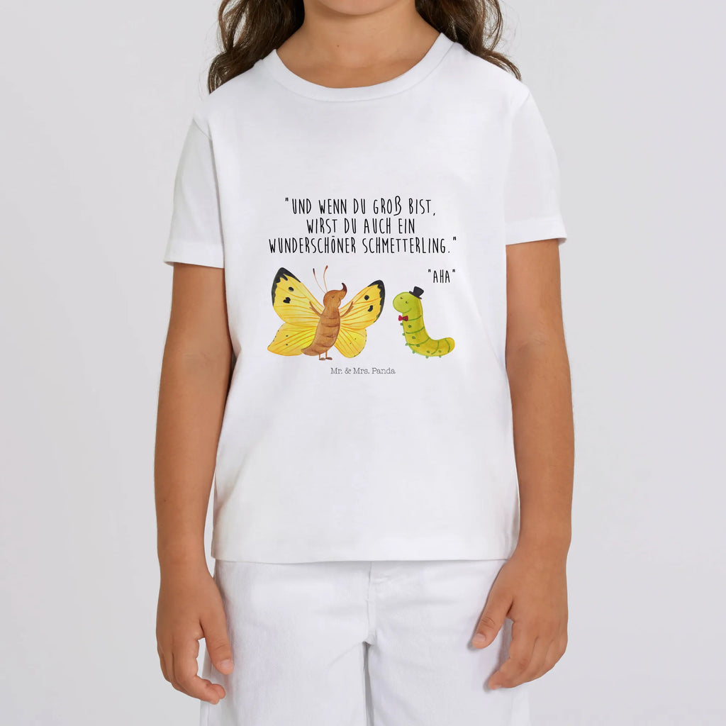 Organiczna koszulka dziecięca gąsienica motyl Kinder T-Shirt Jungen, Kinder T-Shirt, Kinder T-Shirt Mädchen, Gute Laune, Tiere, Tiermotive, lustige Sprüche, Raupe, Schmetterling, Aufwachsen, Kokon, Zitronenfalter, Erwachsen werden, Hütchen, Entwicklung, Hut, Schönheit