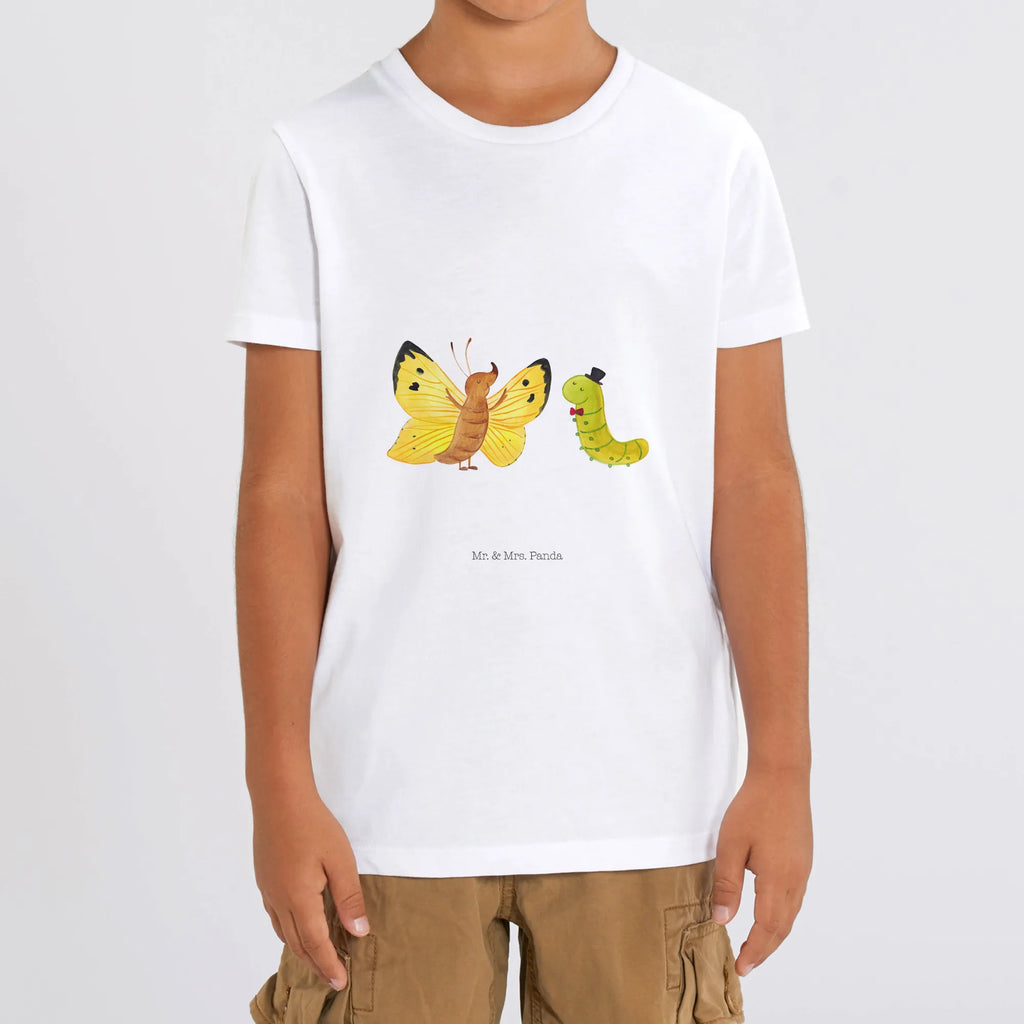 Organiczna koszulka dziecięca gąsienica motyl Kinder T-Shirt Jungen, Kinder T-Shirt, Kinder T-Shirt Mädchen, Gute Laune, Tiere, Tiermotive, lustige Sprüche, Raupe, Schmetterling, Aufwachsen, Kokon, Zitronenfalter, Erwachsen werden, Hütchen, Entwicklung, Hut, Schönheit