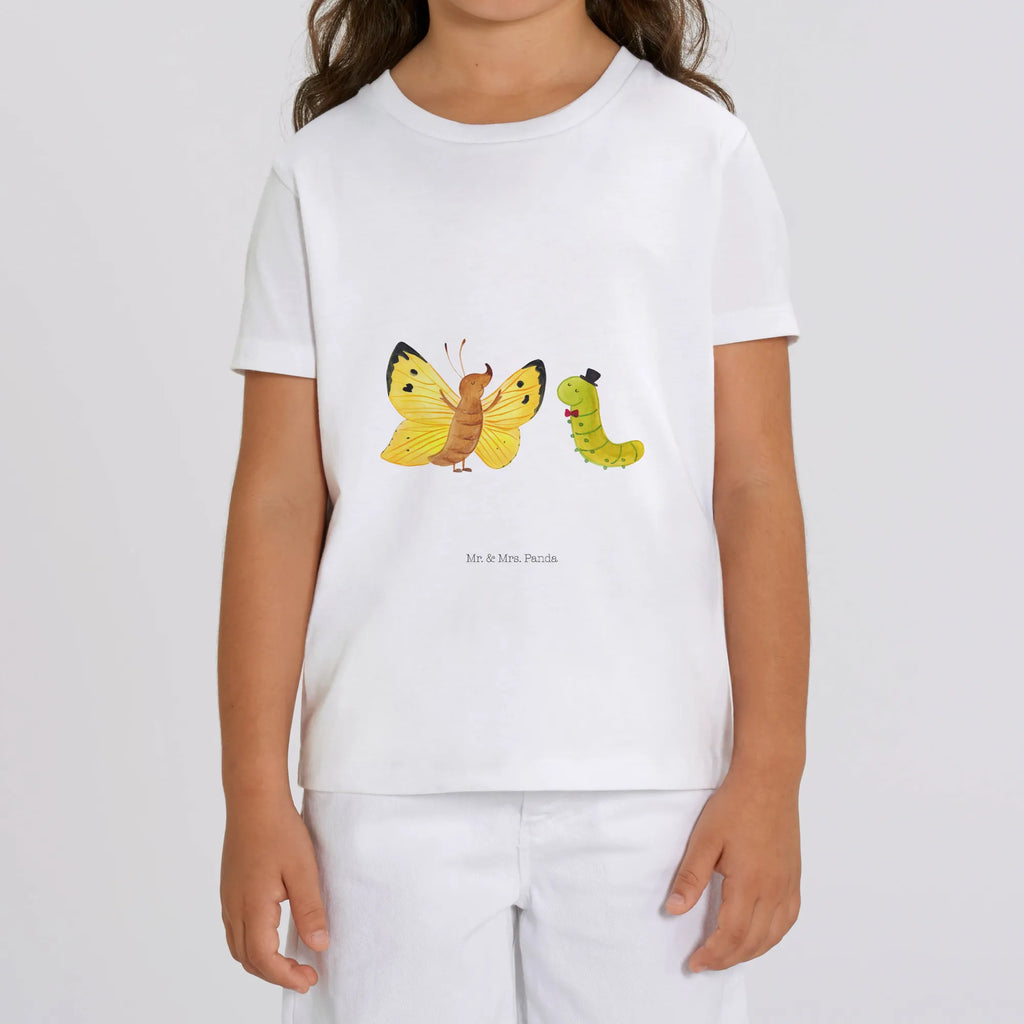 Organiczna koszulka dziecięca gąsienica motyl Kinder T-Shirt Jungen, Kinder T-Shirt, Kinder T-Shirt Mädchen, Gute Laune, Tiere, Tiermotive, lustige Sprüche, Raupe, Schmetterling, Aufwachsen, Kokon, Zitronenfalter, Erwachsen werden, Hütchen, Entwicklung, Hut, Schönheit