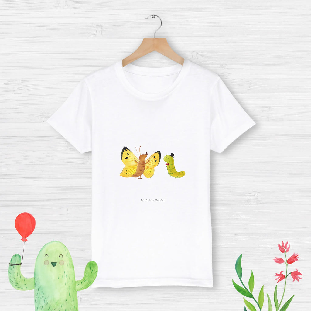 Organiczna koszulka dziecięca gąsienica motyl Kinder T-Shirt Jungen, Kinder T-Shirt, Kinder T-Shirt Mädchen, Gute Laune, Tiere, Tiermotive, lustige Sprüche, Raupe, Schmetterling, Aufwachsen, Kokon, Zitronenfalter, Erwachsen werden, Hütchen, Entwicklung, Hut, Schönheit