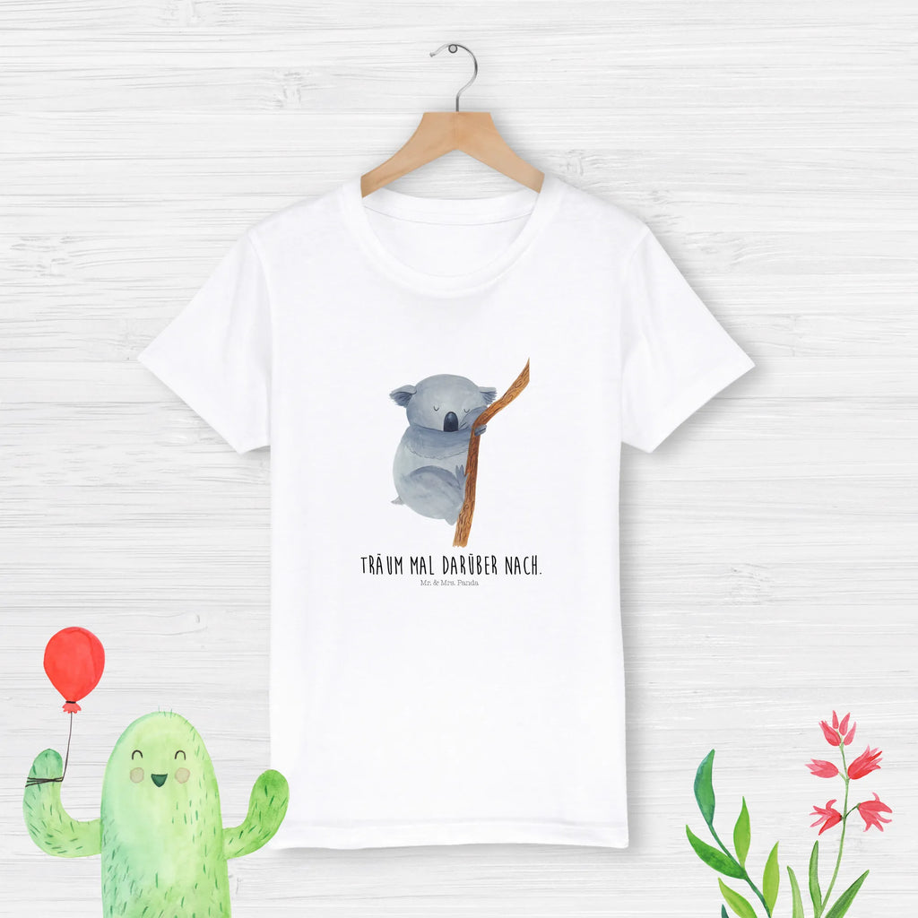 Organiczna koszulka dziecięca Koala Kinder T-Shirt Jungen, Kinder T-Shirt, Kinder T-Shirt Mädchen, Gute Laune, Tiere, Tiermotive, Lustige Sprüche, Traumland, Koala, Schlafzimmer, Traum, Träumen, Bär, schlafen, Koalabär