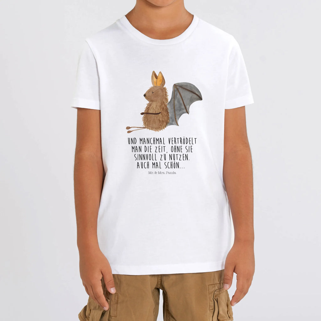 Organiczna koszulka dziecięca Nietoperz siedzenie Kinder T-Shirt Mädchen, Kinder T-Shirt Jungen, Kinder T-Shirt, Tiere, Tiermotive, Gute Laune, Lustige Sprüche, Fledermäuse, Entspannen, Fledermaus, Motivation