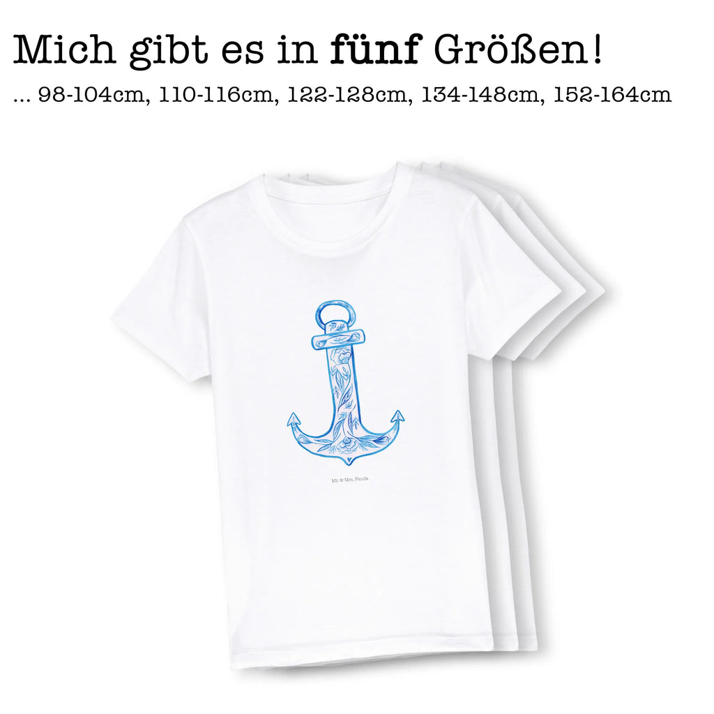 Organiczna koszulka dziecięca kotwica Niebieski Kinder T-Shirt Mädchen, Kinder T-Shirt Jungen, Kinder T-Shirt, Gute Laune, Tiere, Tiermotive, Lustige Sprüche