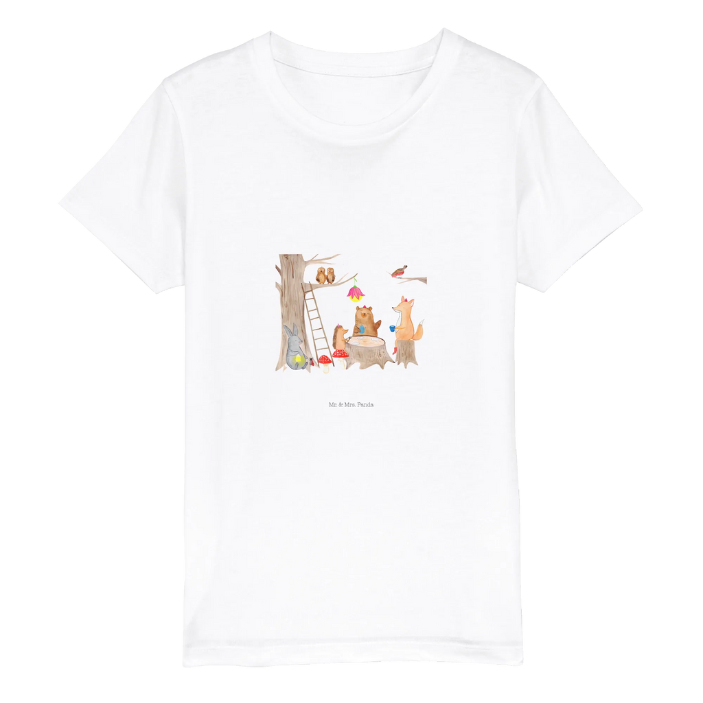 Organiczna koszulka dziecięca zwierzęta leśne piknik Kinder T-Shirt, Kinder T-Shirt Mädchen, Kinder T-Shirt Jungen, Gute Laune, Tiere, Tiermotive, Lustige Sprüche, Maus, Hase, Fuchs, Eichhörnchen, Igel, Wald, Picknick, Waldtiere
