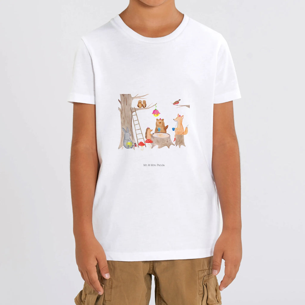 Organiczna koszulka dziecięca zwierzęta leśne piknik Kinder T-Shirt, Kinder T-Shirt Mädchen, Kinder T-Shirt Jungen, Gute Laune, Tiere, Tiermotive, Lustige Sprüche, Maus, Hase, Fuchs, Eichhörnchen, Igel, Wald, Picknick, Waldtiere
