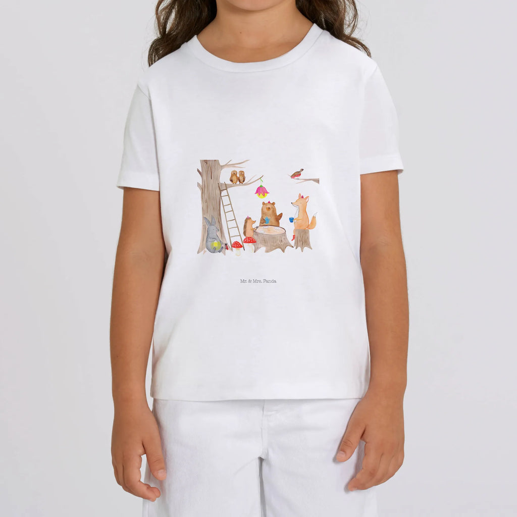 Organiczna koszulka dziecięca zwierzęta leśne piknik Kinder T-Shirt, Kinder T-Shirt Mädchen, Kinder T-Shirt Jungen, Gute Laune, Tiere, Tiermotive, Lustige Sprüche, Maus, Hase, Fuchs, Eichhörnchen, Igel, Wald, Picknick, Waldtiere