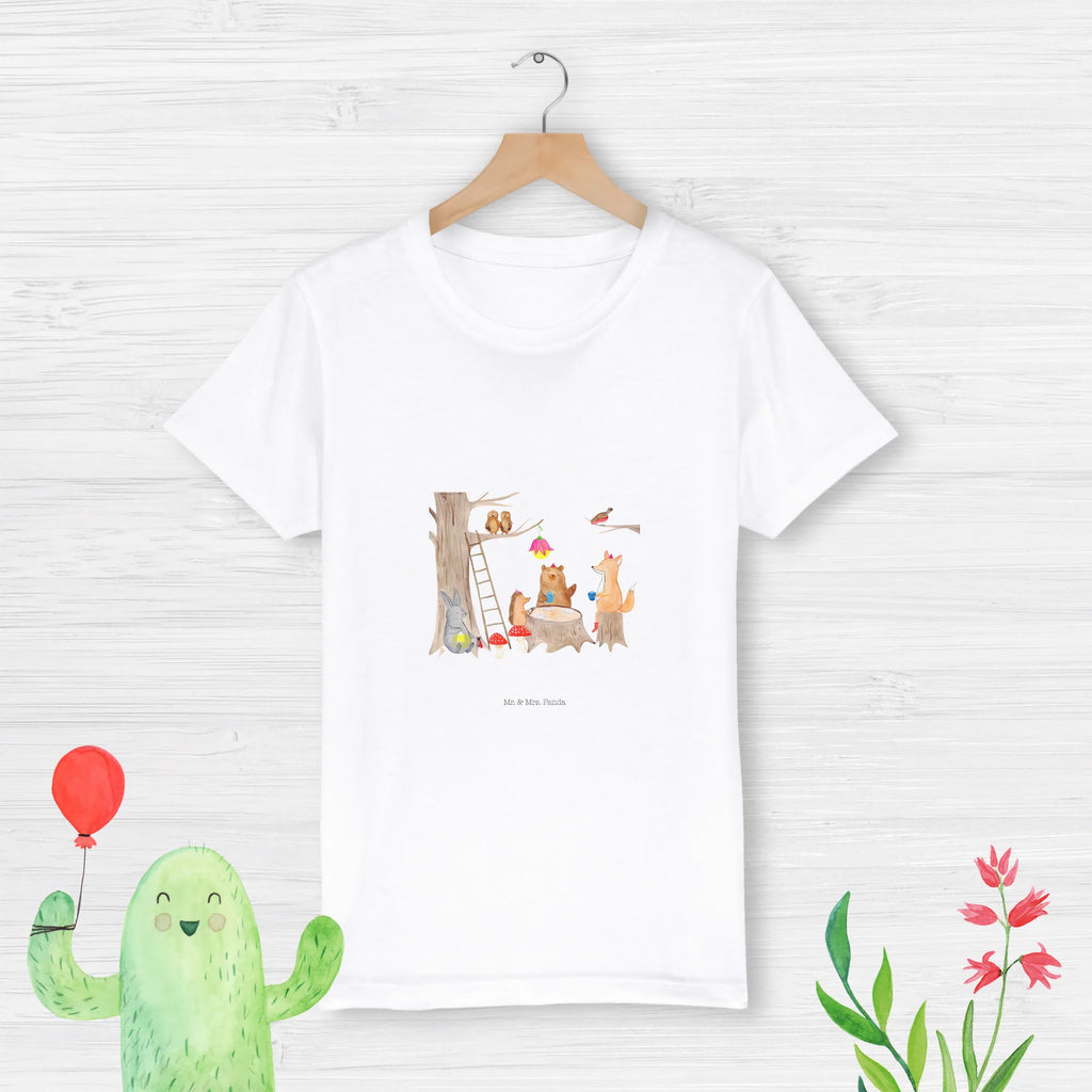 Organiczna koszulka dziecięca zwierzęta leśne piknik Kinder T-Shirt, Kinder T-Shirt Mädchen, Kinder T-Shirt Jungen, Gute Laune, Tiere, Tiermotive, Lustige Sprüche, Maus, Hase, Fuchs, Eichhörnchen, Igel, Wald, Picknick, Waldtiere