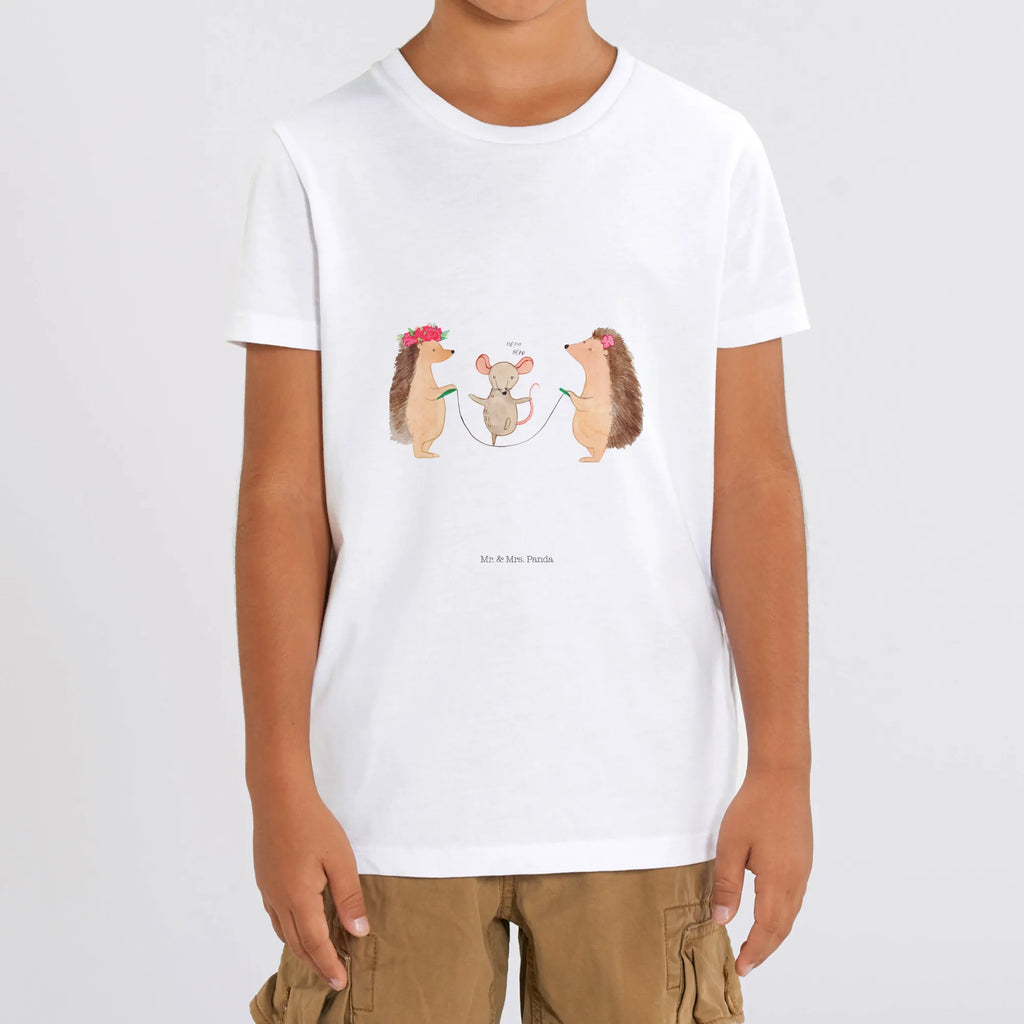 Organiczna koszulka dziecięca jeż Skakanie na skakance Kinder T-Shirt, Kinder T-Shirt Mädchen, Kinder T-Shirt Jungen, Lustige Sprüche, Gute Laune, Tiere, Tiermotive, Maus, Igel, Kindergarten, Kinder, Seilhüpfen, Seilspringen
