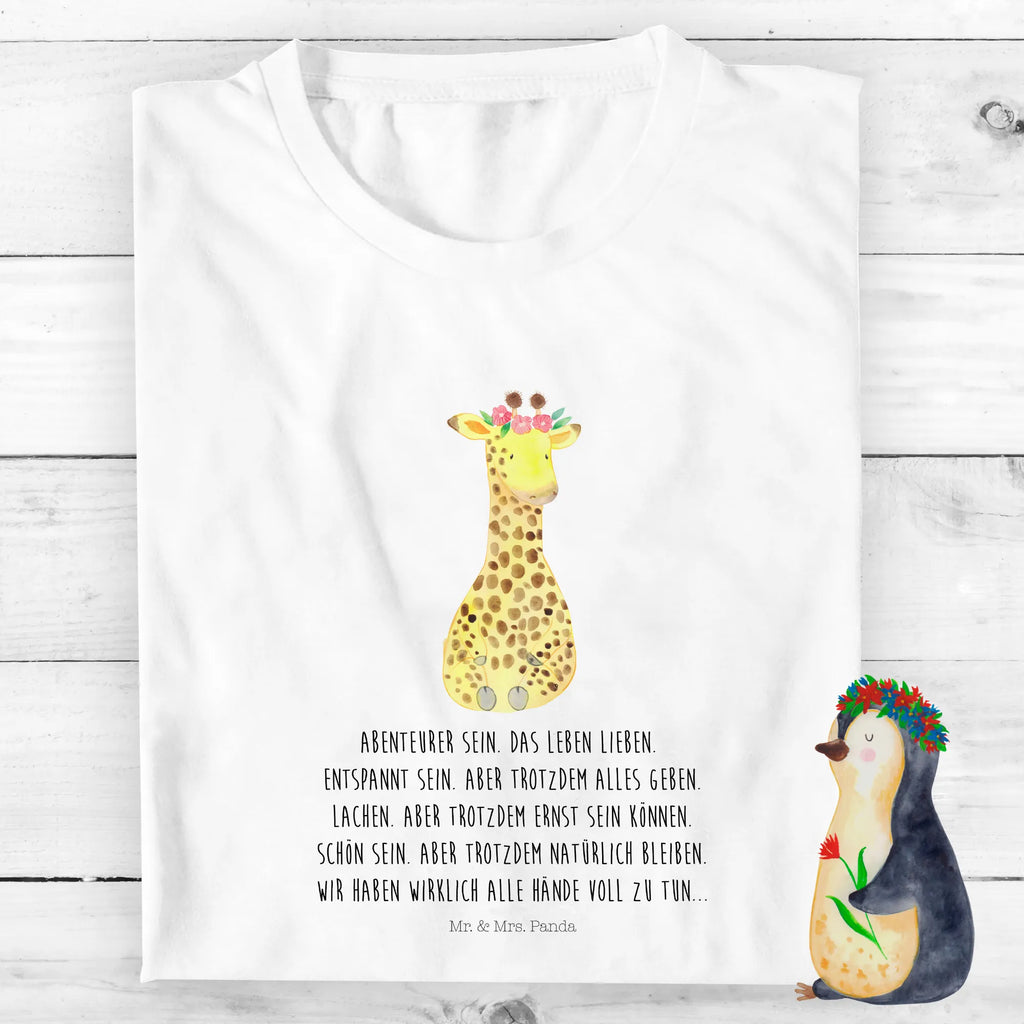 Organiczna koszulka dziecięca żyrafa Wieniec kwiatów Kinder T-Shirt Mädchen, Kinder T-Shirt, Kinder T-Shirt Jungen, Wildtiere, Afrika, Abenteurer, Selbstliebe, Blumenkranz, Giraffe, Freundin