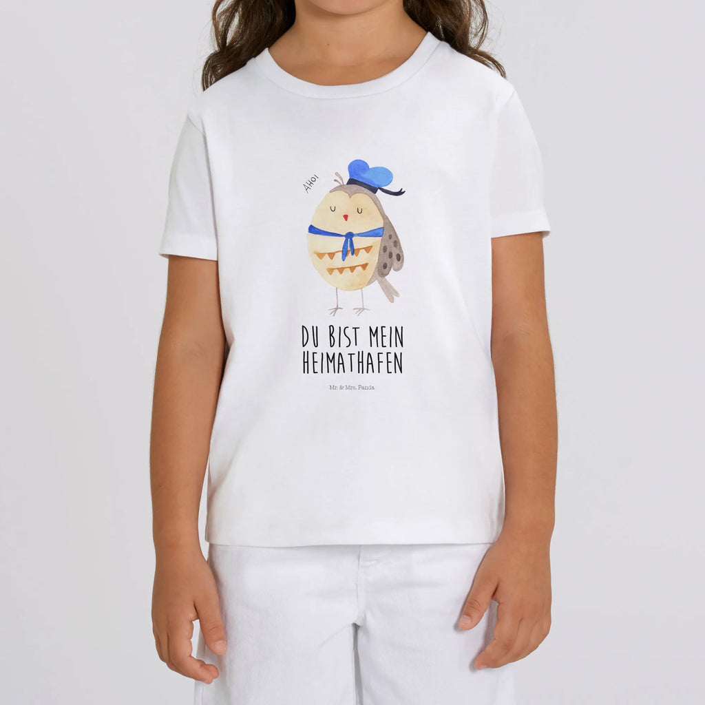 Organic Kinder T-Shirt Eule Matrose Kinder T-Shirt Mädchen, Kinder T-Shirt Jungen, Kinder T-Shirt, Eule, Wortspiel lustig, Eule Spruch, Eule Deko, Ehe, Seefahrer, Matrose, Owl, Freundin, Hochzeitstag Geschenk, Heimathafen