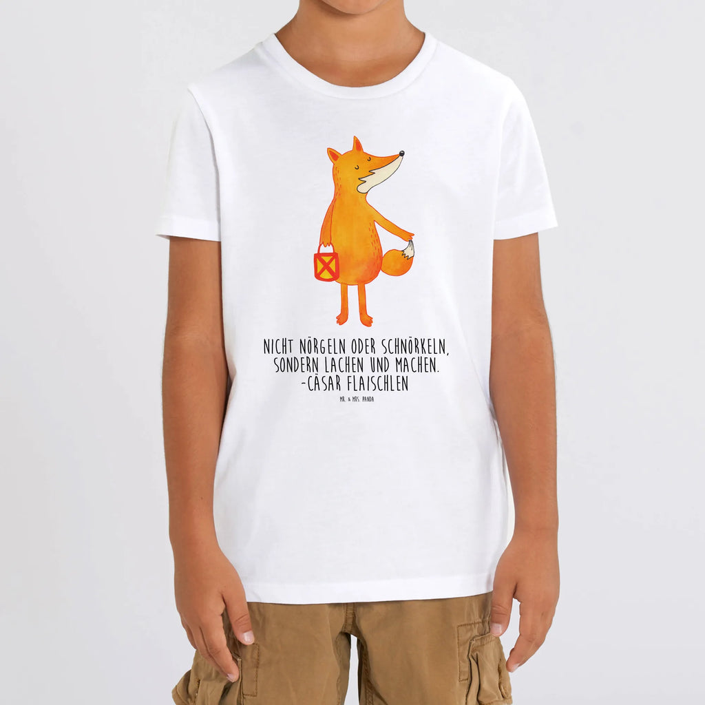 Organiczna koszulka dziecięca lis latarnia Kinder T-Shirt Mädchen, Kinder T-Shirt Jungen, Kinder T-Shirt, Fuchs, Füchse, Laternenumzug, Liebeskummer Spruch, Aufmuntern, Spruch Trösten, Laterne, Cäsar Otto Hugo Flaischlen, Sankt Martin