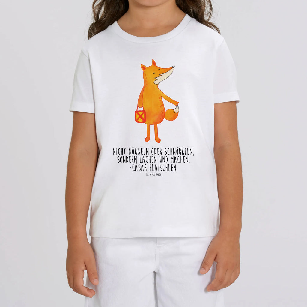Organiczna koszulka dziecięca lis latarnia Kinder T-Shirt Mädchen, Kinder T-Shirt Jungen, Kinder T-Shirt, Fuchs, Füchse, Laternenumzug, Liebeskummer Spruch, Aufmuntern, Spruch Trösten, Laterne, Cäsar Otto Hugo Flaischlen, Sankt Martin