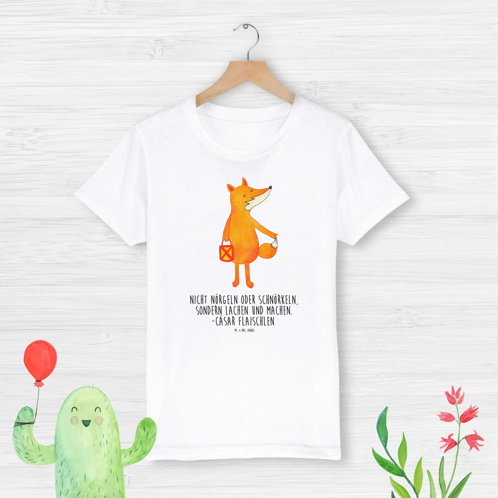 Organiczna koszulka dziecięca lis latarnia Kinder T-Shirt Mädchen, Kinder T-Shirt Jungen, Kinder T-Shirt, Fuchs, Füchse, Laternenumzug, Liebeskummer Spruch, Aufmuntern, Spruch Trösten, Laterne, Cäsar Otto Hugo Flaischlen, Sankt Martin