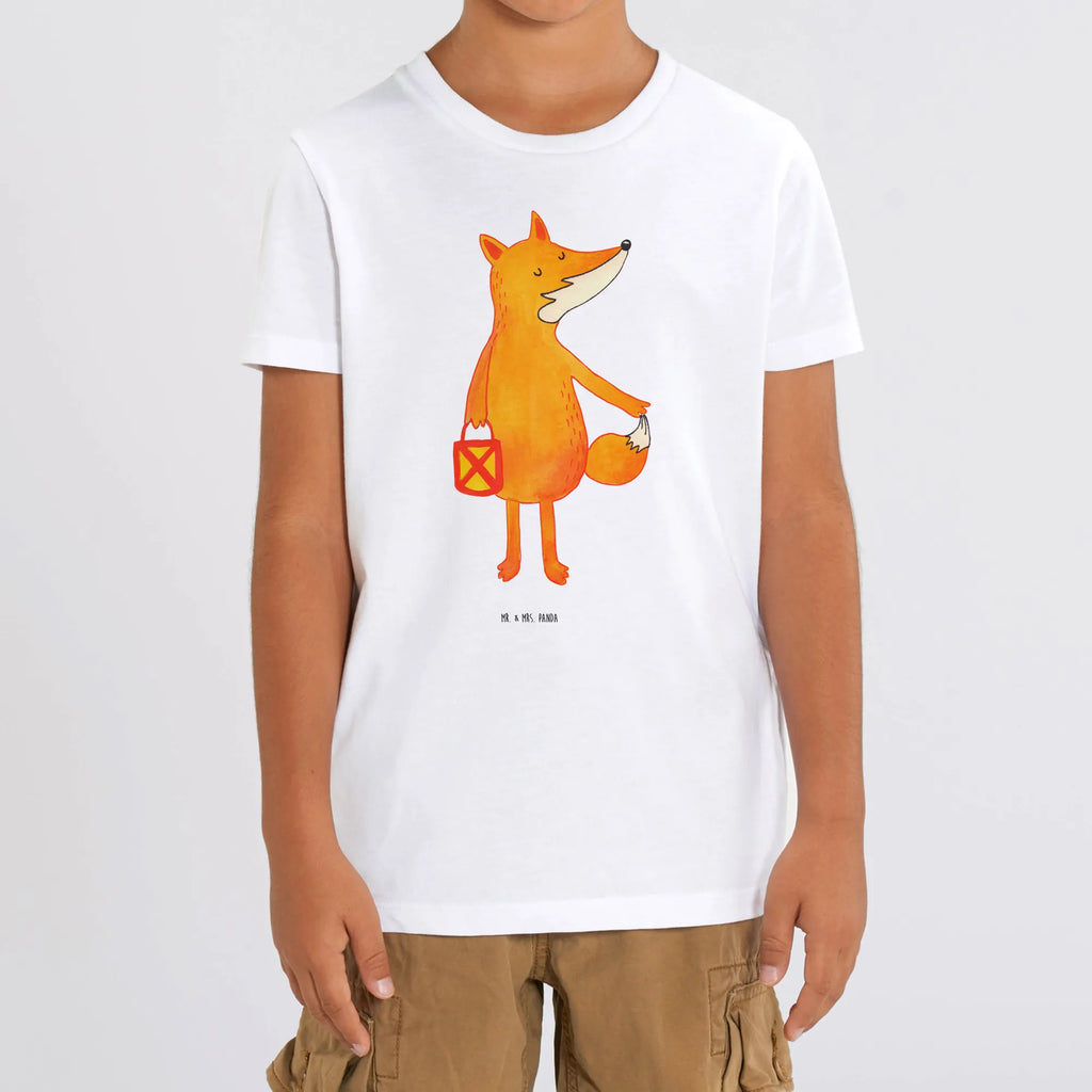 Organiczna koszulka dziecięca lis latarnia Kinder T-Shirt Mädchen, Kinder T-Shirt Jungen, Kinder T-Shirt, Fuchs, Füchse, Laternenumzug, Liebeskummer Spruch, Aufmuntern, Spruch Trösten, Laterne, Cäsar Otto Hugo Flaischlen, Sankt Martin