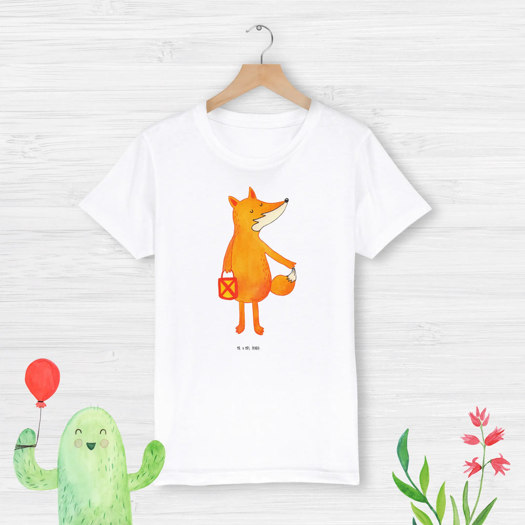 Organiczna koszulka dziecięca lis latarnia Kinder T-Shirt Mädchen, Kinder T-Shirt Jungen, Kinder T-Shirt, Fuchs, Füchse, Laternenumzug, Liebeskummer Spruch, Aufmuntern, Spruch Trösten, Laterne, Cäsar Otto Hugo Flaischlen, Sankt Martin