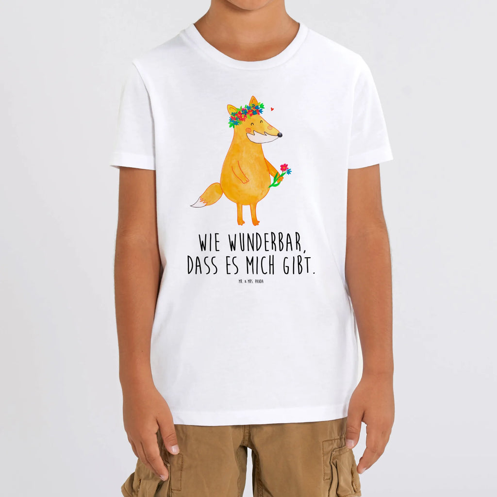 Organiczna koszulka dziecięca lis Kwiaty Kinder T-Shirt, Kinder T-Shirt Jungen, Kinder T-Shirt Mädchen, Fuchs, Blumen, Füchse, Motivation, Fuchsmädchen, Freundin, Freundinnen, Fox, Liebesbeweis, Selbstliebe, Blumenmädchen, Mich, Blume, Freude, Ich, Liebe