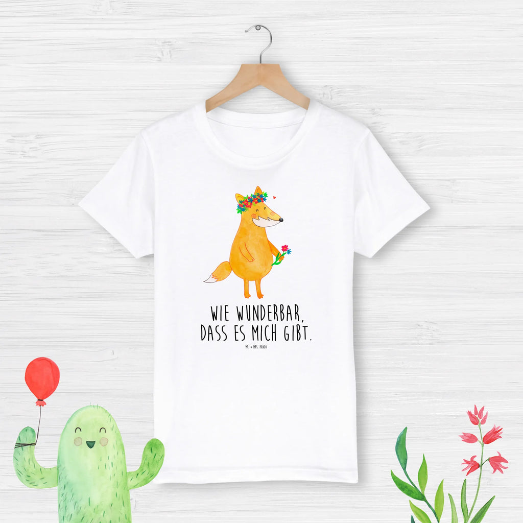 Organiczna koszulka dziecięca lis Kwiaty Kinder T-Shirt, Kinder T-Shirt Jungen, Kinder T-Shirt Mädchen, Fuchs, Blumen, Füchse, Motivation, Fuchsmädchen, Freundin, Freundinnen, Fox, Liebesbeweis, Selbstliebe, Blumenmädchen, Mich, Blume, Freude, Ich, Liebe