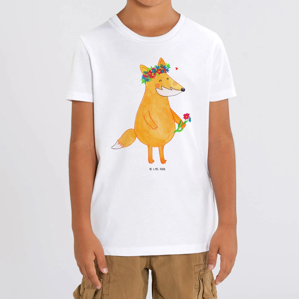 Organiczna koszulka dziecięca lis Kwiaty Kinder T-Shirt, Kinder T-Shirt Jungen, Kinder T-Shirt Mädchen, Fuchs, Blumen, Füchse, Motivation, Fuchsmädchen, Freundin, Freundinnen, Fox, Liebesbeweis, Selbstliebe, Blumenmädchen, Mich, Blume, Freude, Ich, Liebe