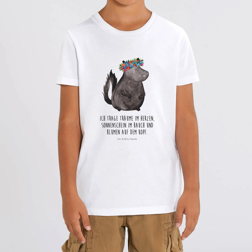 Organiczna koszulka dziecięca skunks dziewczynka Kinder T-Shirt Mädchen, Kinder T-Shirt Jungen, Kinder T-Shirt, Stinktier, Skunk, Stinki, Wildtier, Raubtier, Namaste, Yoga, Stinker
