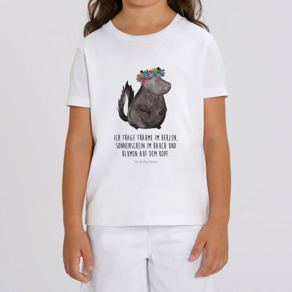 Organiczna koszulka dziecięca skunks dziewczynka Kinder T-Shirt Mädchen, Kinder T-Shirt Jungen, Kinder T-Shirt, Stinktier, Skunk, Stinki, Wildtier, Raubtier, Namaste, Yoga, Stinker