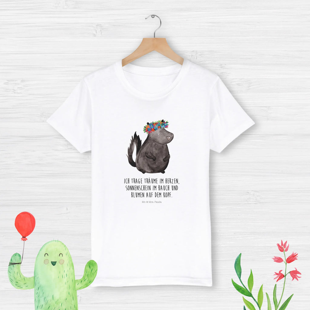Organiczna koszulka dziecięca skunks dziewczynka Kinder T-Shirt Mädchen, Kinder T-Shirt Jungen, Kinder T-Shirt, Stinktier, Skunk, Stinki, Wildtier, Raubtier, Namaste, Yoga, Stinker