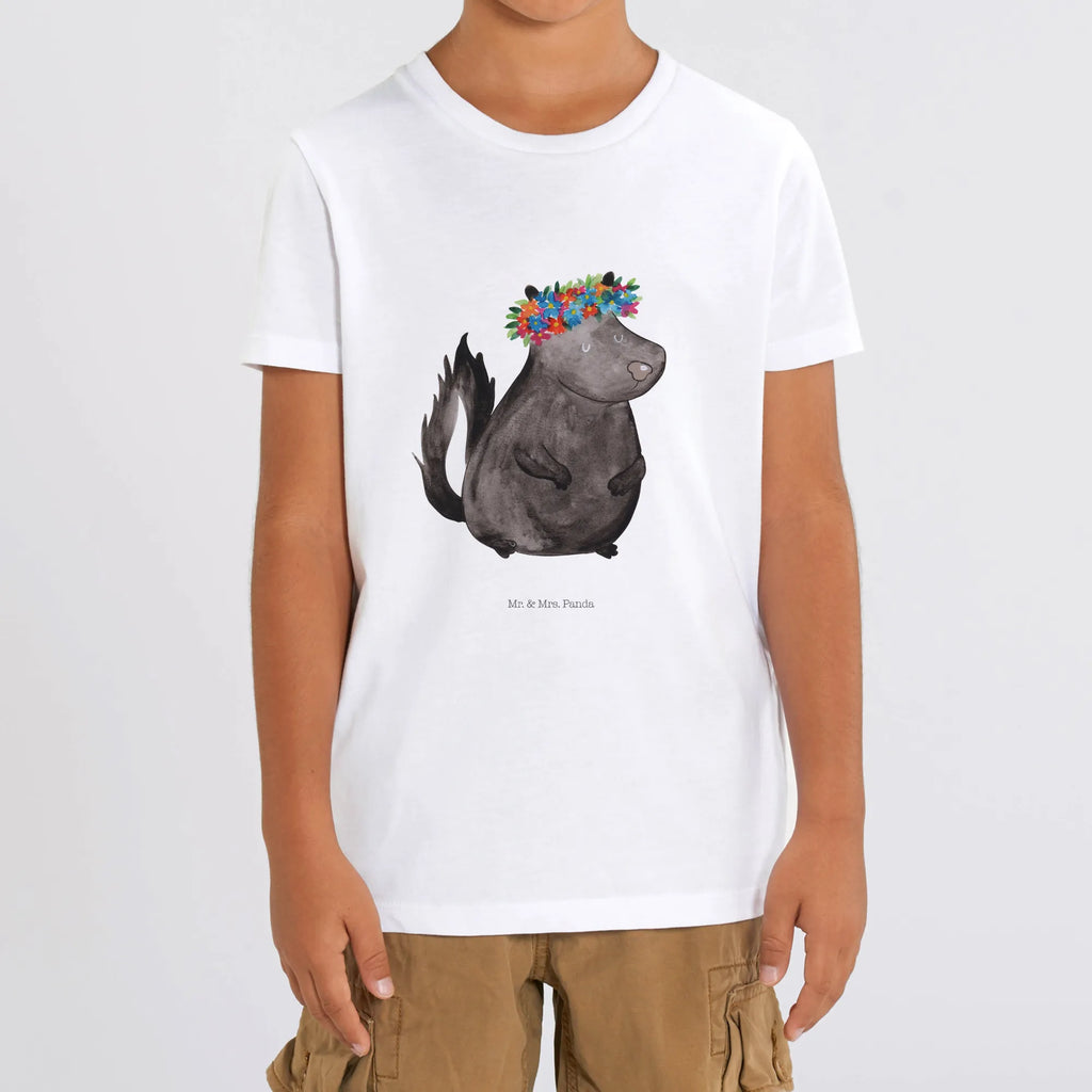 Organiczna koszulka dziecięca skunks dziewczynka Kinder T-Shirt Mädchen, Kinder T-Shirt Jungen, Kinder T-Shirt, Stinktier, Skunk, Stinki, Wildtier, Raubtier, Namaste, Yoga, Stinker