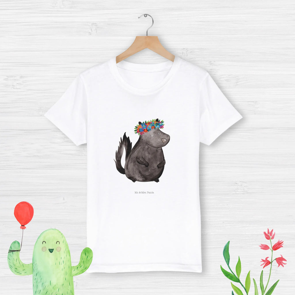 Organiczna koszulka dziecięca skunks dziewczynka Kinder T-Shirt Mädchen, Kinder T-Shirt Jungen, Kinder T-Shirt, Stinktier, Skunk, Stinki, Wildtier, Raubtier, Namaste, Yoga, Stinker