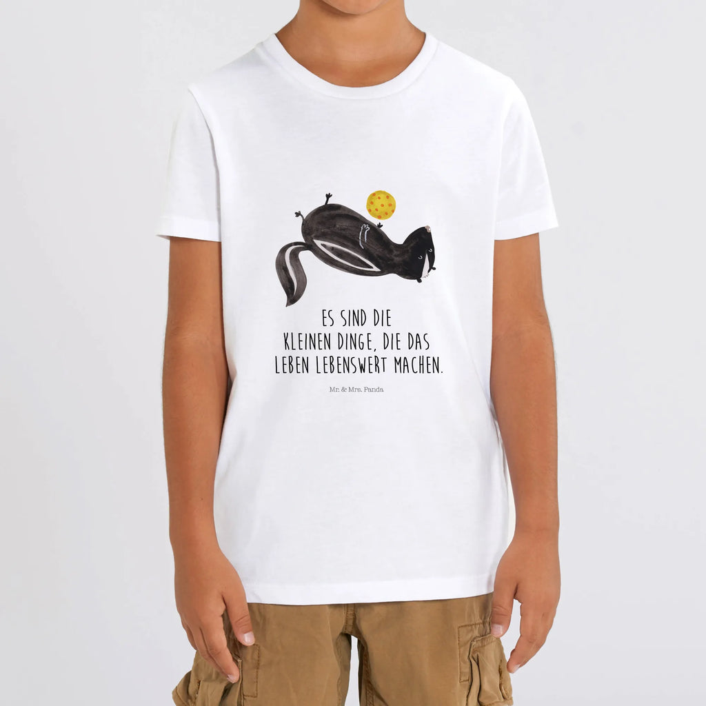 Organic Kids T-Shirt skunk ball Kinder T-Shirt Mädchen, Kinder T-Shirt, Kinder T-Shirt Jungen, Stinktier, Skunk, Raubtier, Stinki, Stinker, verspielt, Wildtier, Weisheit