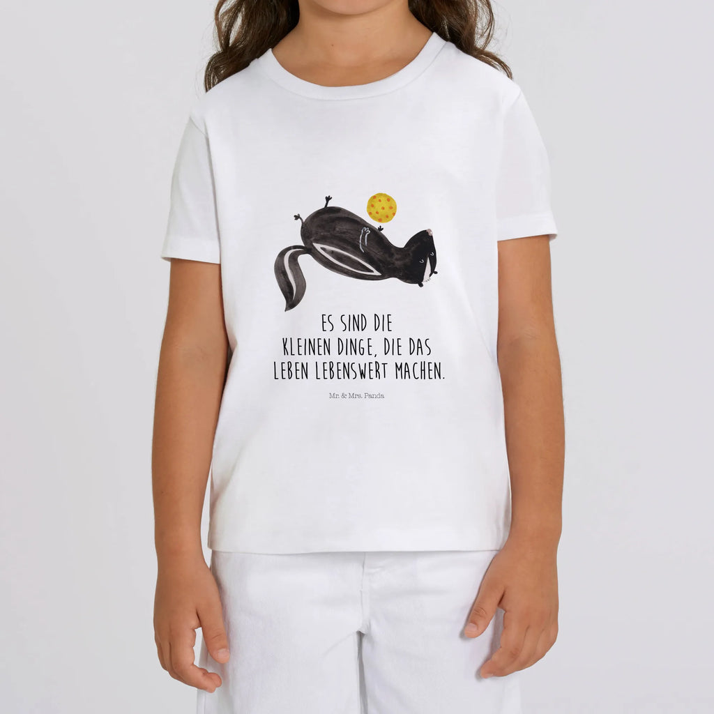 Organic Kids T-Shirt skunk ball Kinder T-Shirt Mädchen, Kinder T-Shirt, Kinder T-Shirt Jungen, Stinktier, Skunk, Raubtier, Stinki, Stinker, verspielt, Wildtier, Weisheit
