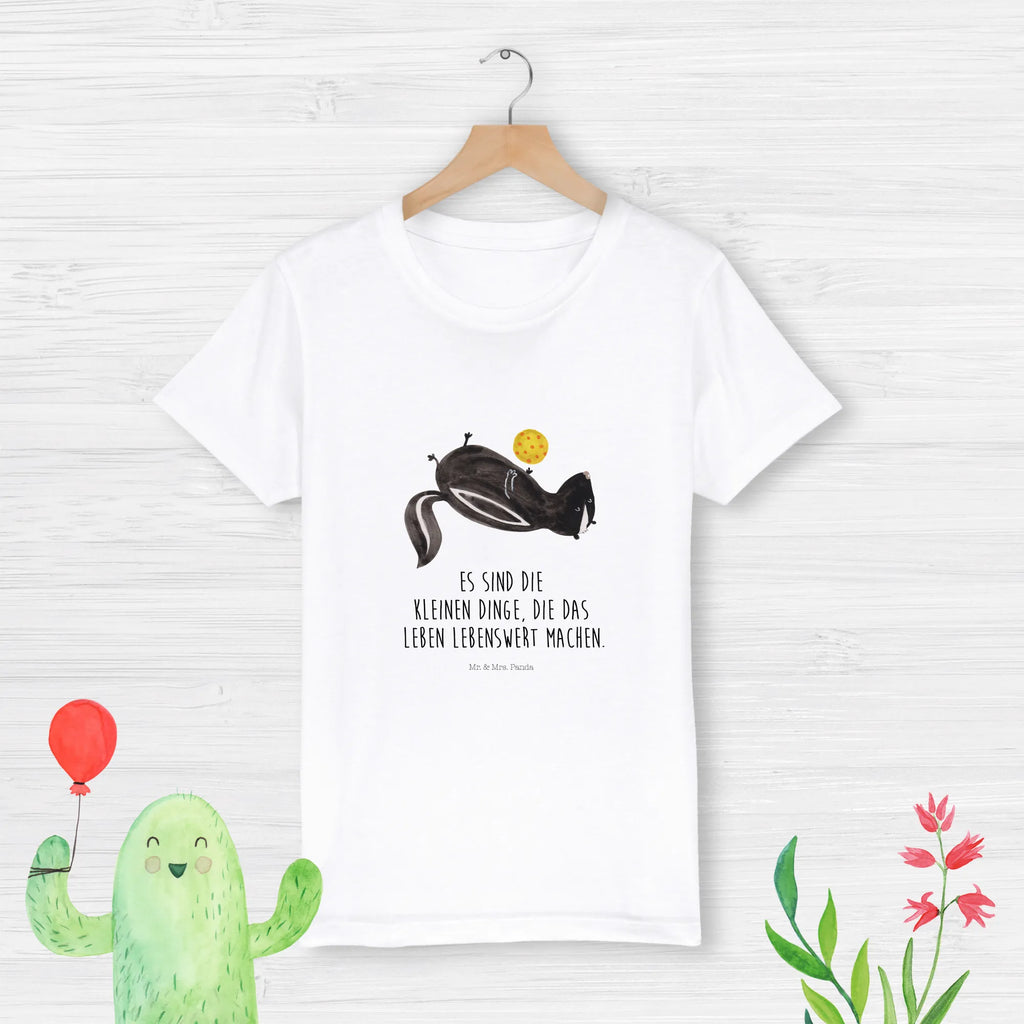 Organic Kids T-Shirt skunk ball Kinder T-Shirt Mädchen, Kinder T-Shirt, Kinder T-Shirt Jungen, Stinktier, Skunk, Raubtier, Stinki, Stinker, verspielt, Wildtier, Weisheit