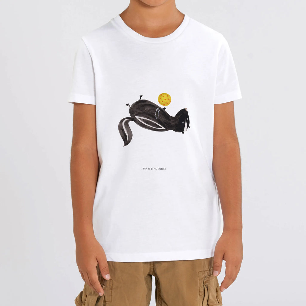 Organic Kids T-Shirt skunk ball Kinder T-Shirt Mädchen, Kinder T-Shirt, Kinder T-Shirt Jungen, Stinktier, Skunk, Raubtier, Stinki, Stinker, verspielt, Wildtier, Weisheit