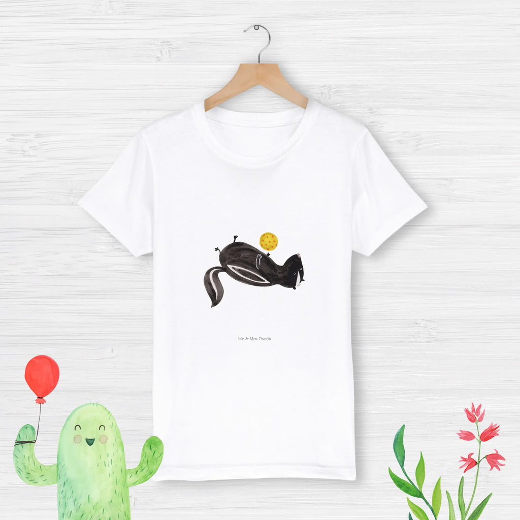 Organic Kids T-Shirt skunk ball Kinder T-Shirt Mädchen, Kinder T-Shirt, Kinder T-Shirt Jungen, Stinktier, Skunk, Raubtier, Stinki, Stinker, verspielt, Wildtier, Weisheit
