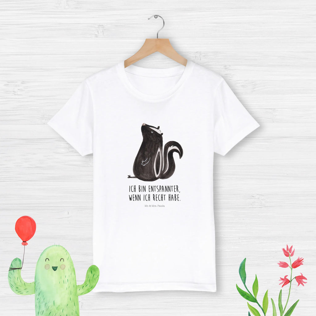 Organiczna koszulka dziecięca skunks siedzenie Kinder T-Shirt, Kinder T-Shirt Mädchen, Kinder T-Shirt Jungen, Stinktier, Skunk, Besserwisser, Spruch, Recht, Büro, Stinki, Raubtier, Wildtier, Stinker